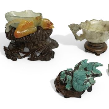 CHINA, XIX/XXth century Set of four hard stone pieces