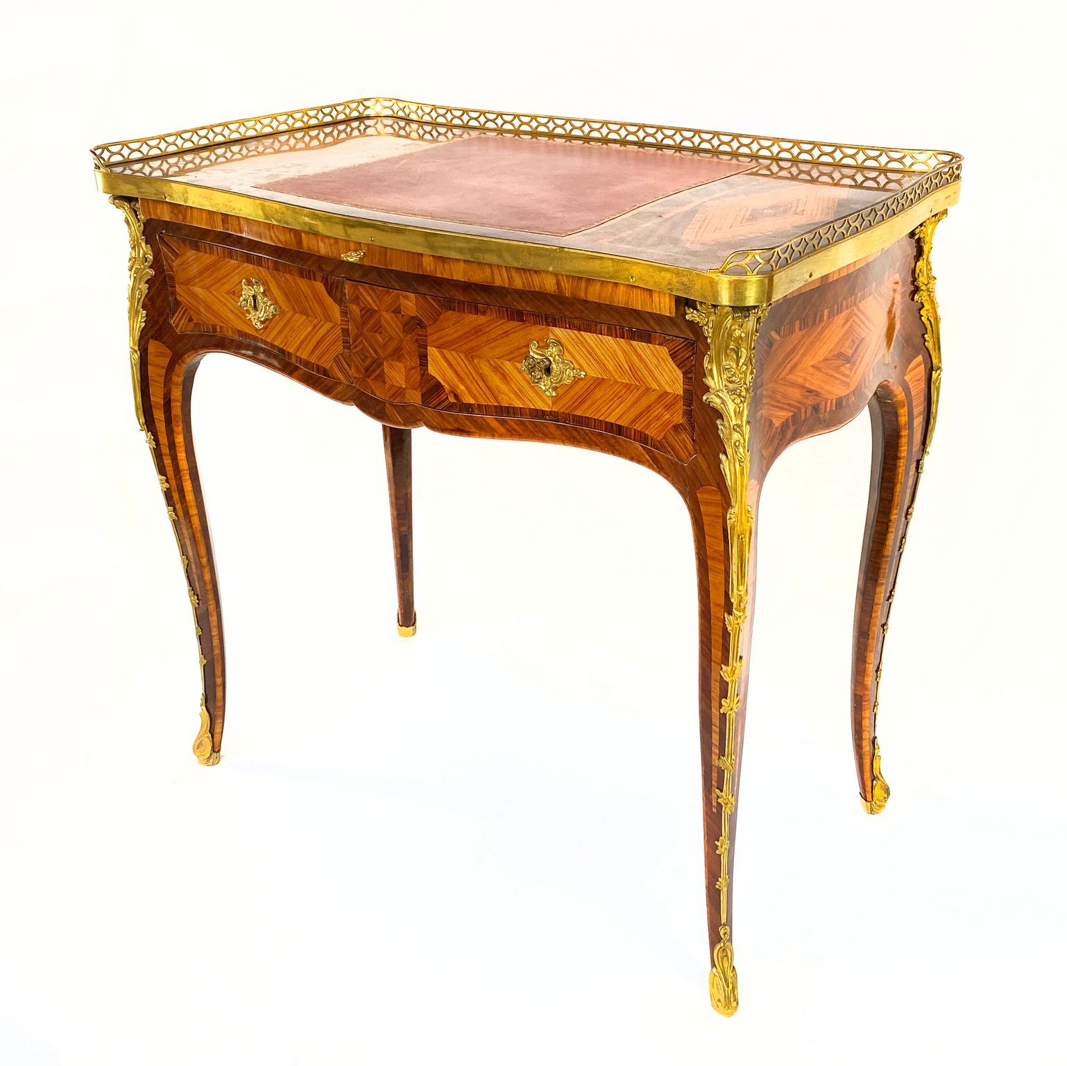 Louis XV period writing table mounted in bronze