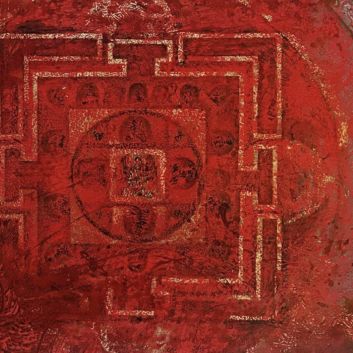 Huang GANG (b. 1961) Untitled, Lacquered and gilded wood panel
