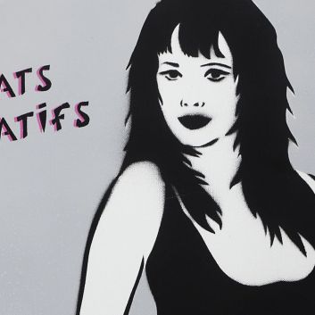 MISSTIC (1956-2022) "Pour des ébats participatifs" Aerosol and stencil on canvas