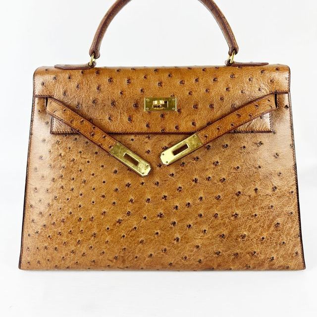 Hermès, Kelly bag in ostrich leather