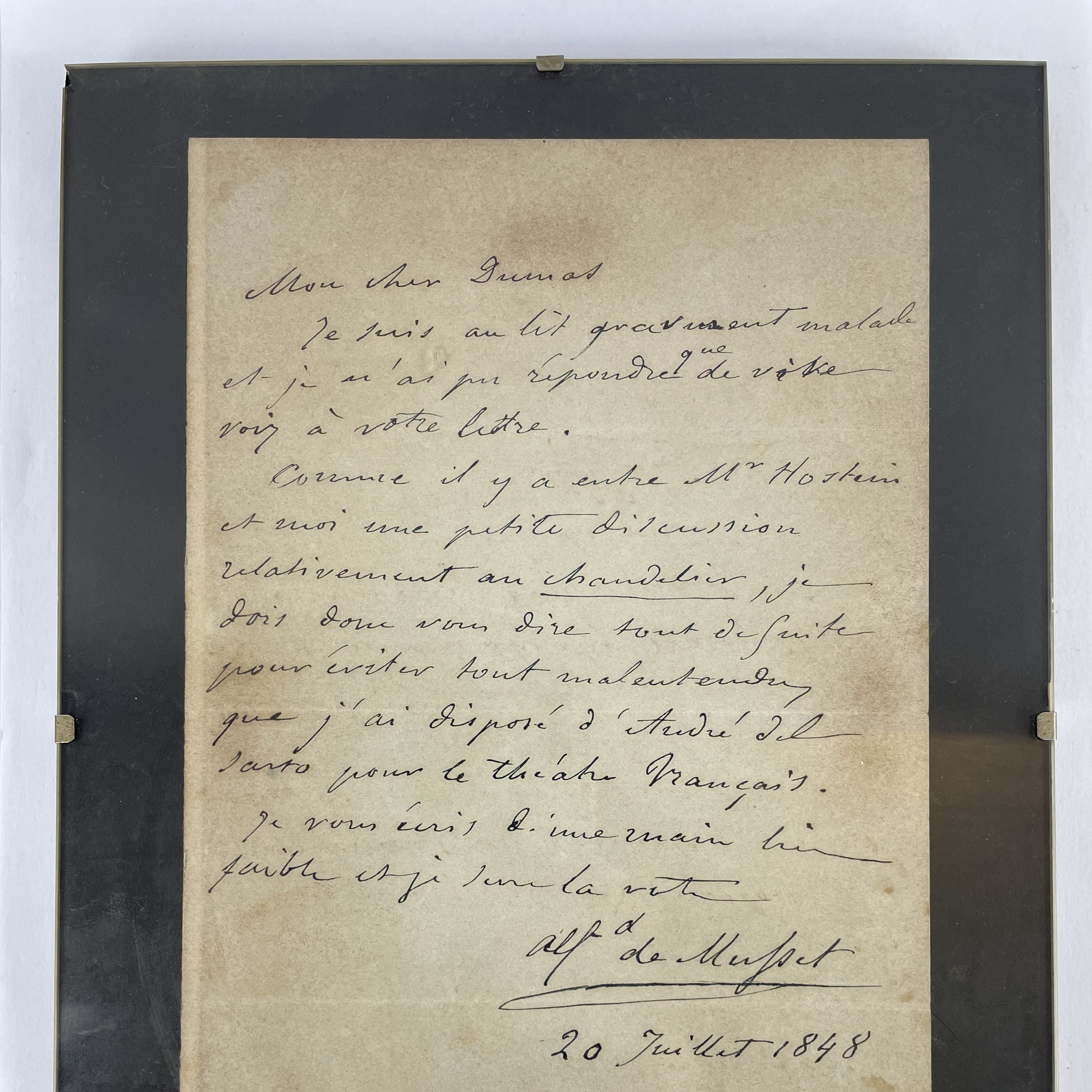 Letter from Alfred de Musset