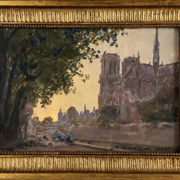 Alexandre ROUBTZOFF (1884-1949), View of Notre Dame de Paris, oil on canvas