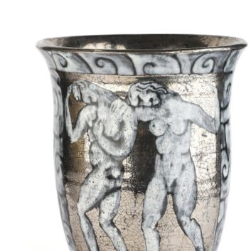 Édouard CAZAUX (1889-1974), Ceramic vase with ovoid body and flared conical neck on slightly recessed heel
