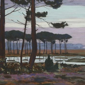 Jean Roger SOURGEN (1883-1978), Heather at the foot of the Landes pines, Oil on canvas