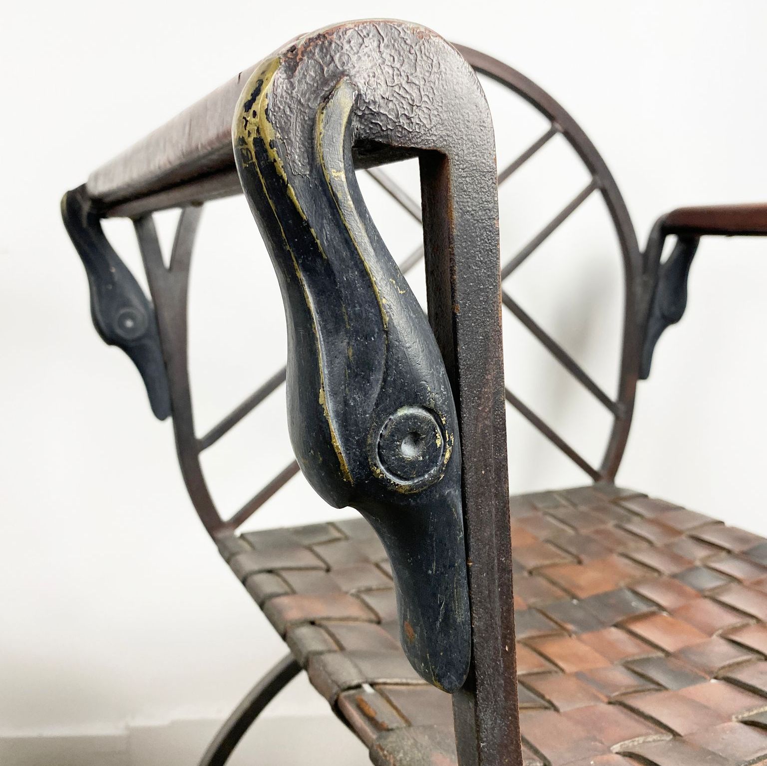 Marcel Coard, detail of wrought-iron swan-neck armchair