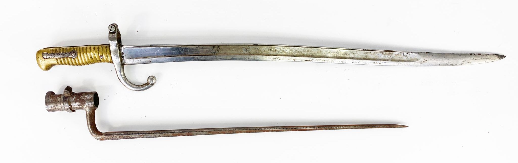 Chassepot 1866 above and below a bayonet with socket Early 19th century