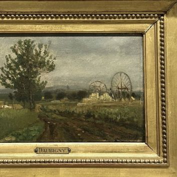 DAUBIGNY Charles François (1817-1878) Les carrières de Clamart Huile sur panneau