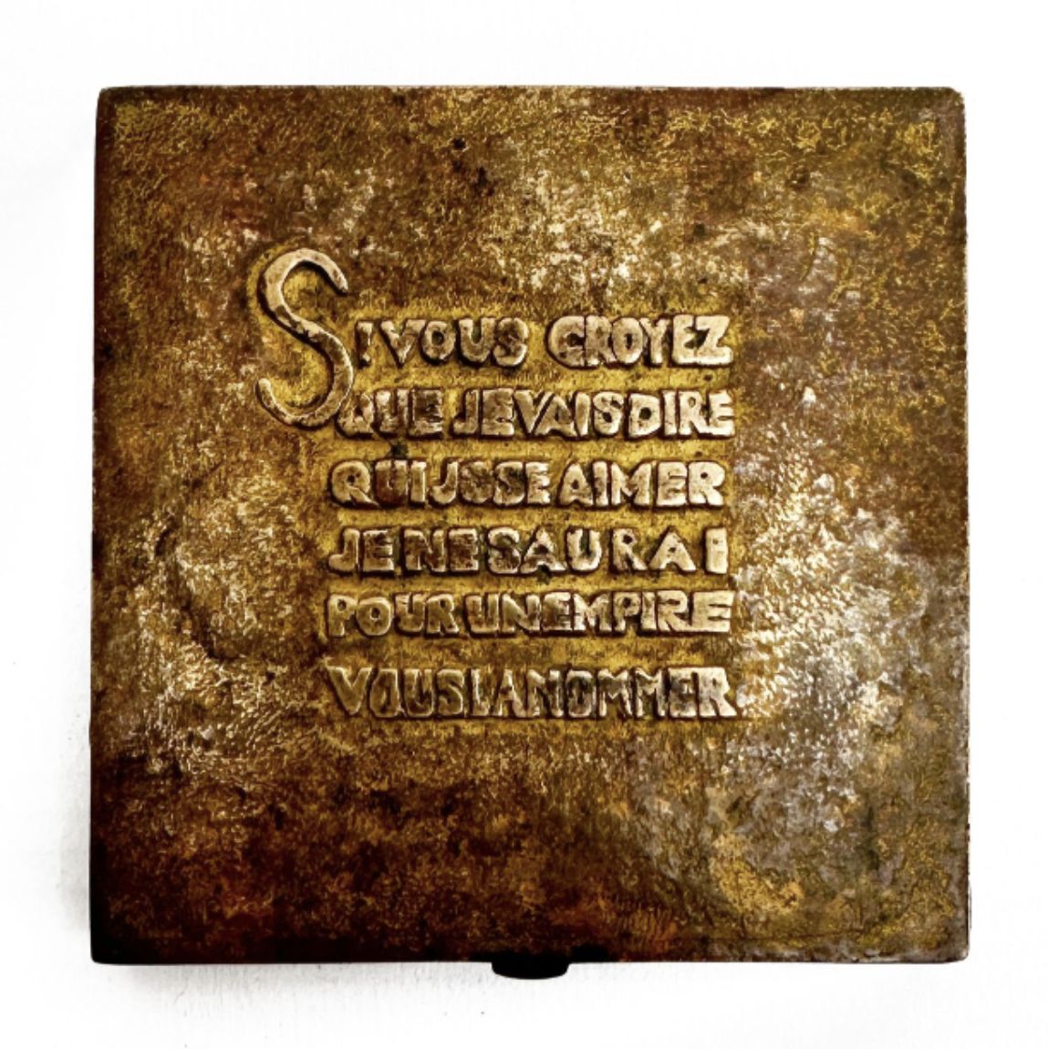 Vautrin, bronze powder case (verse by Musset)