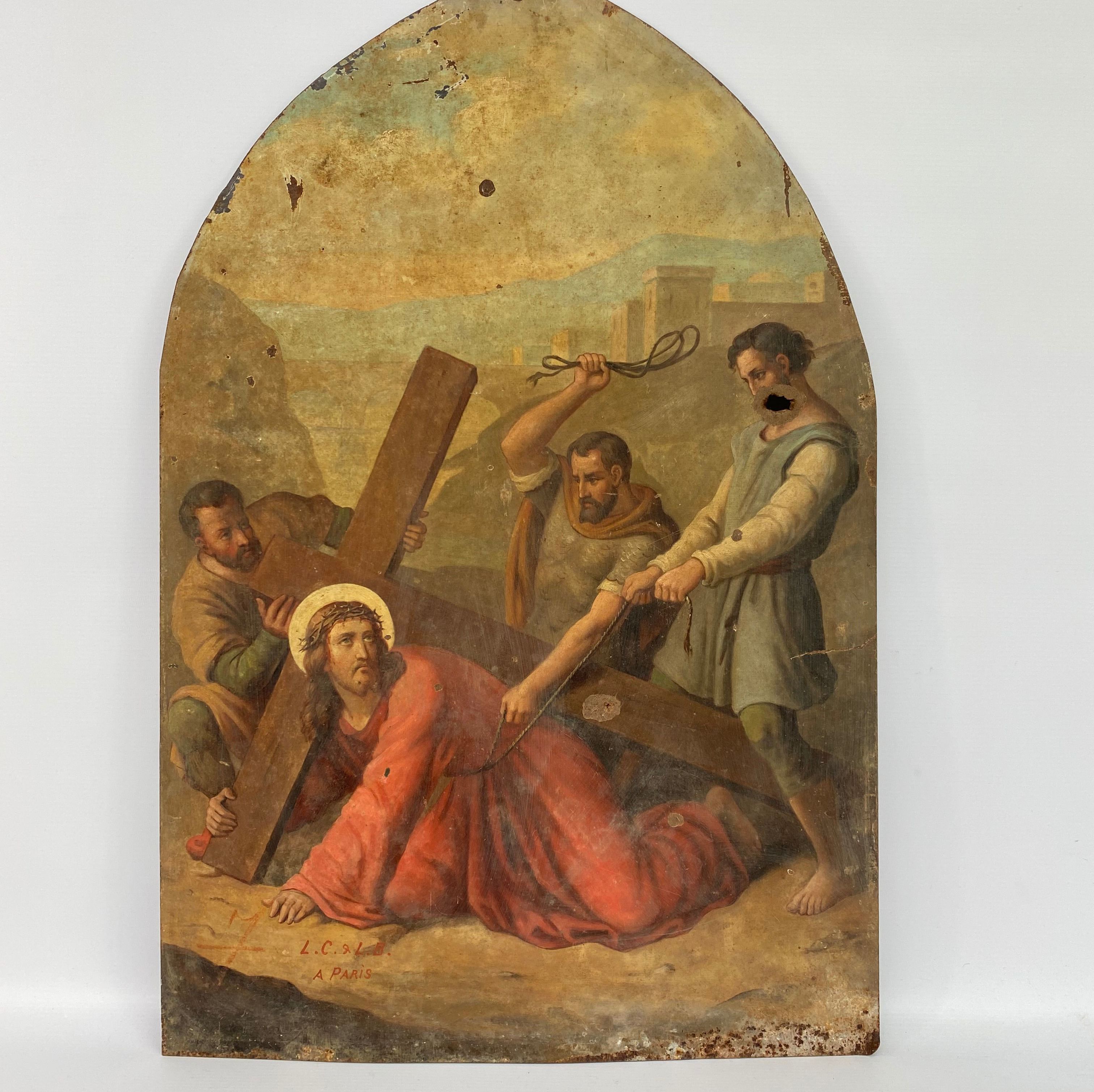 Stations of the Cross icon, oil on panel
