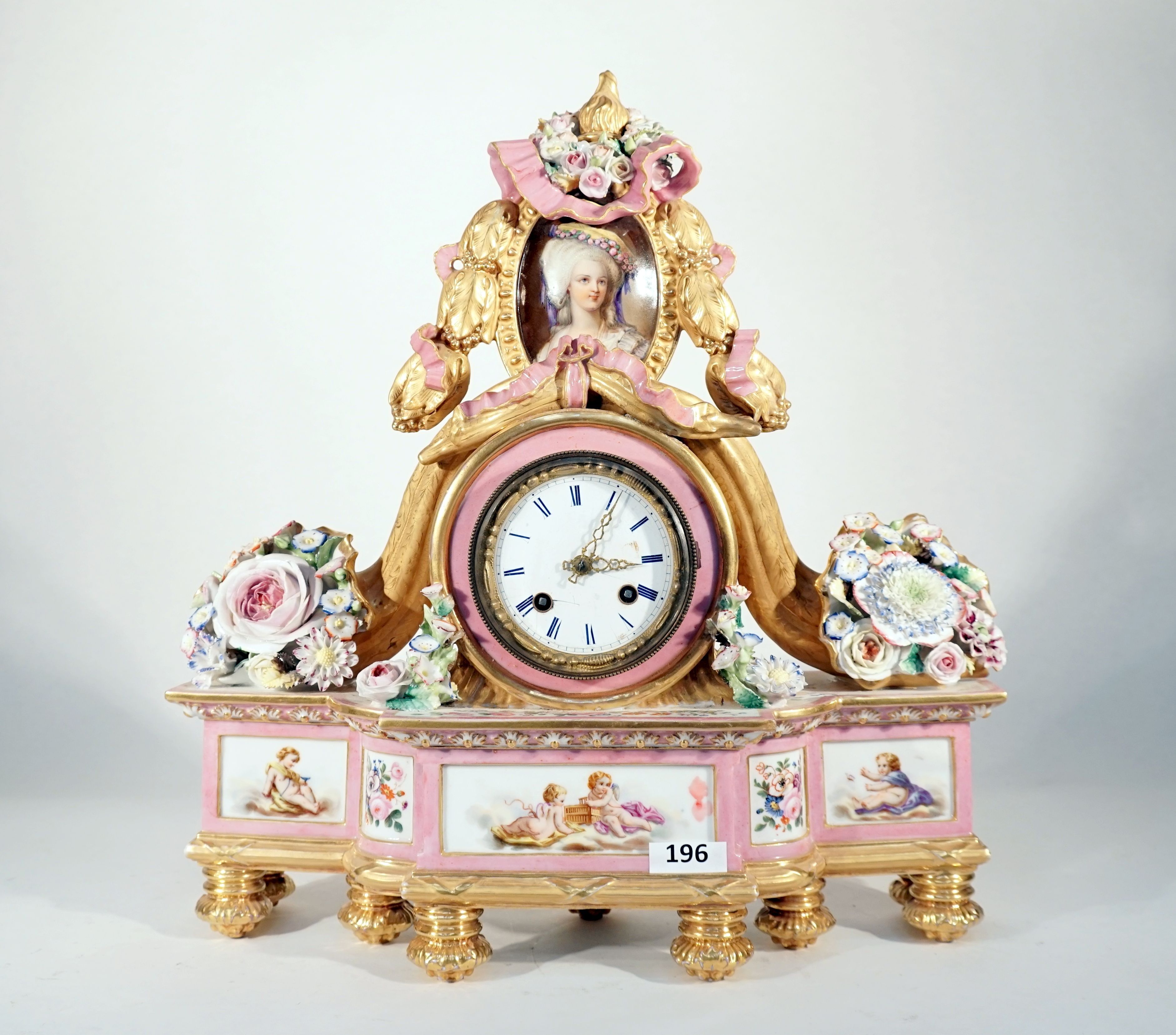 Jacob Petit - Paris porcelain clock (featuring Marie-Antoinette)