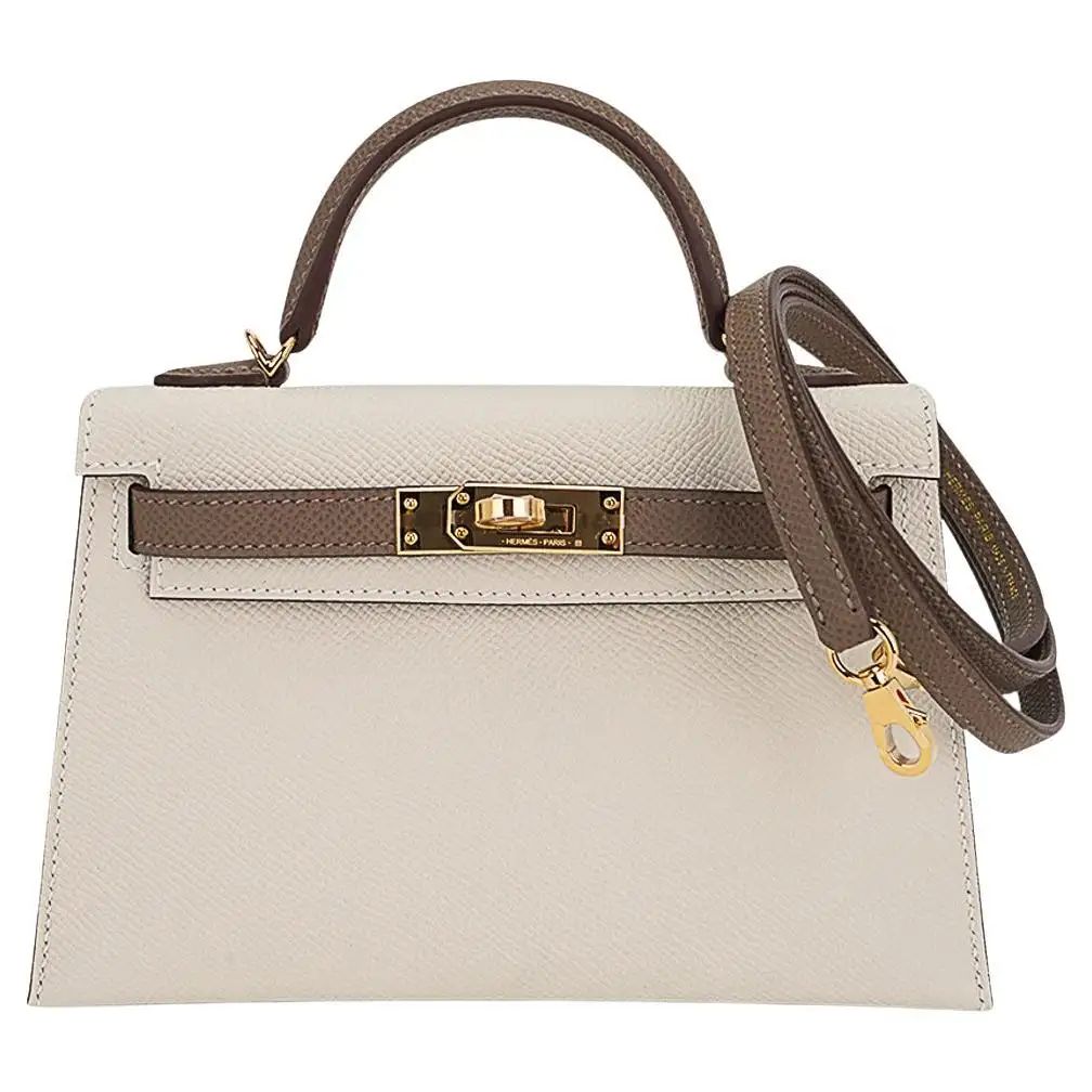 Kelly in cream grained leather