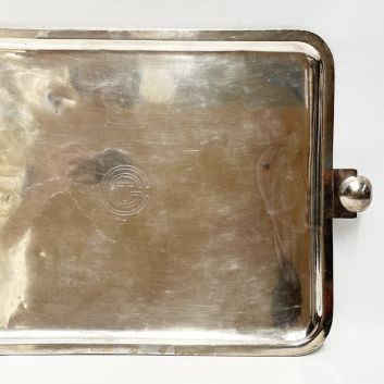 LUC LANEL (1893-1965) and CHRISTOFLE, Silver-plated metal tray, "Transat" model