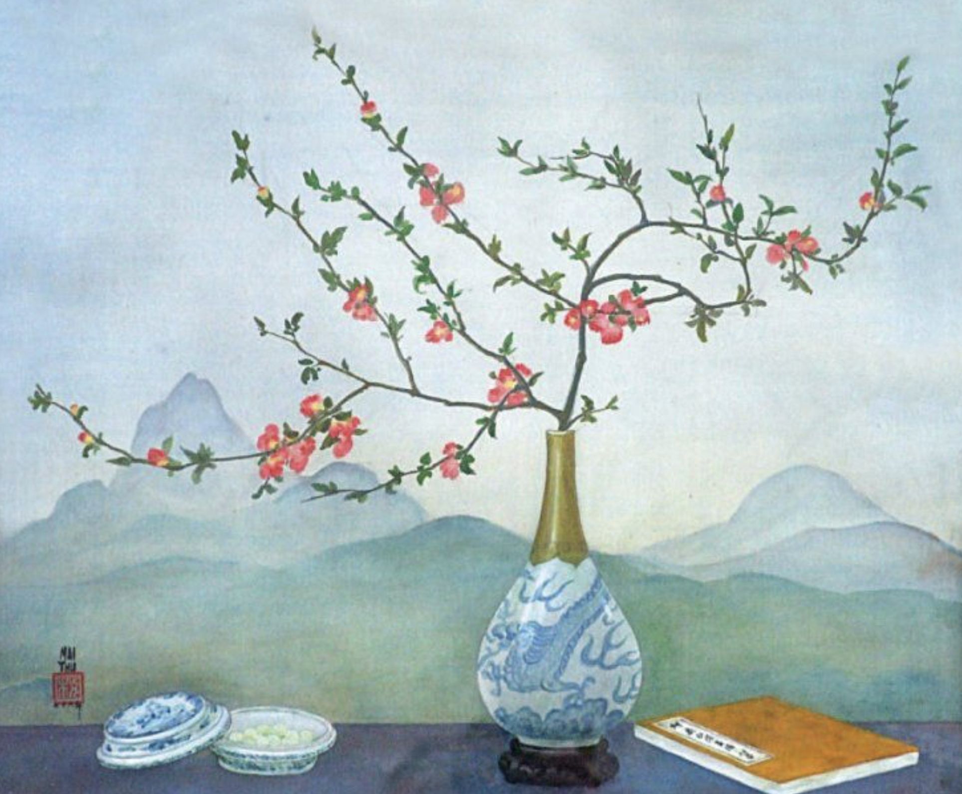 Mai Thu, silk painting