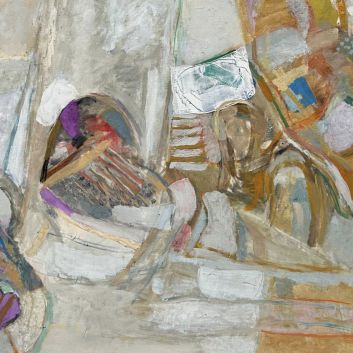 Chaffic ABBOUD (1926-2004) "La visite" Oil on canvas