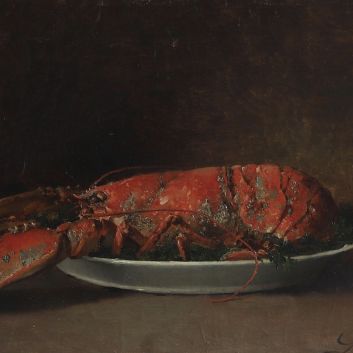 Guillaume FOUACE (1837 - 1895), Still life with lobster, oil on canvas