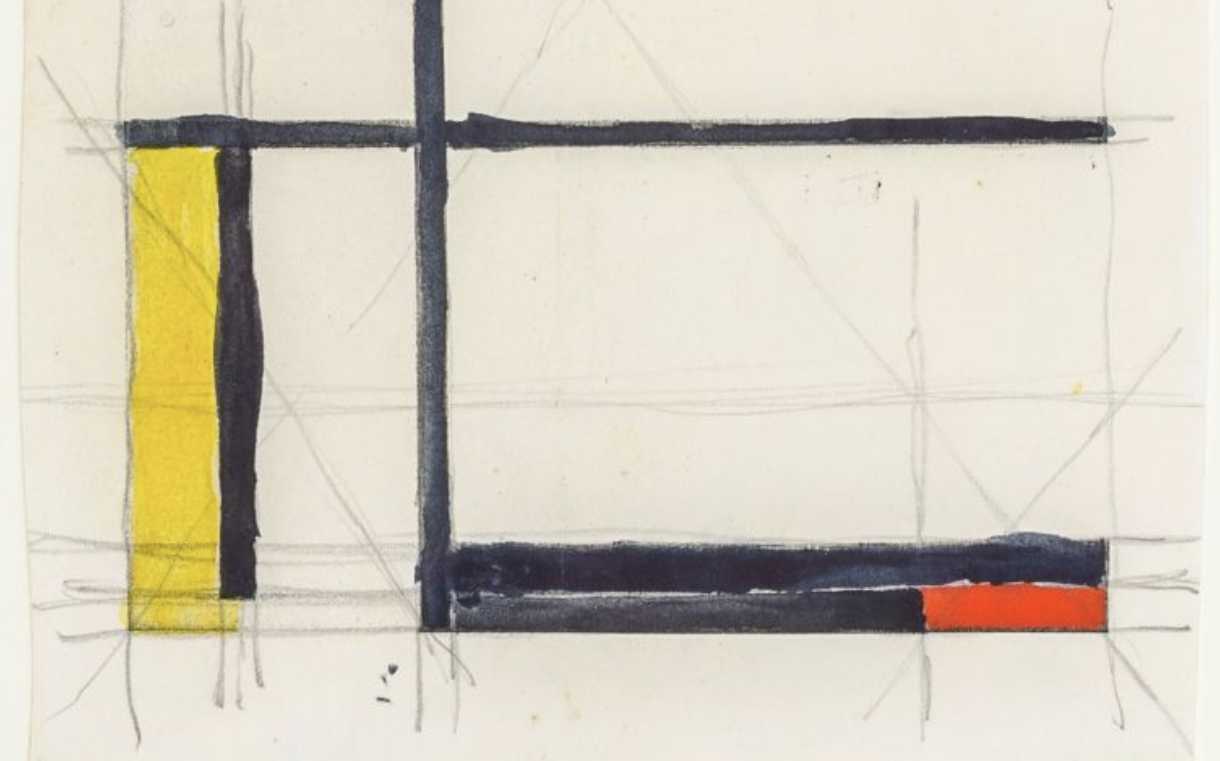 Vilmos Huszar, drawing and gouache on paper