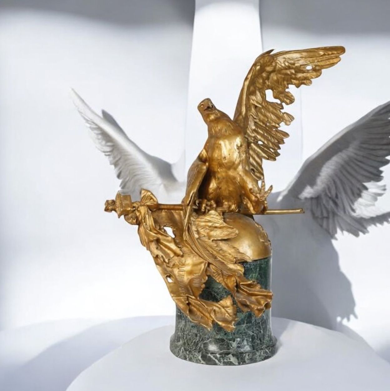 Gérôme, The Expiring Eagle of Waterloo, gilded bronze