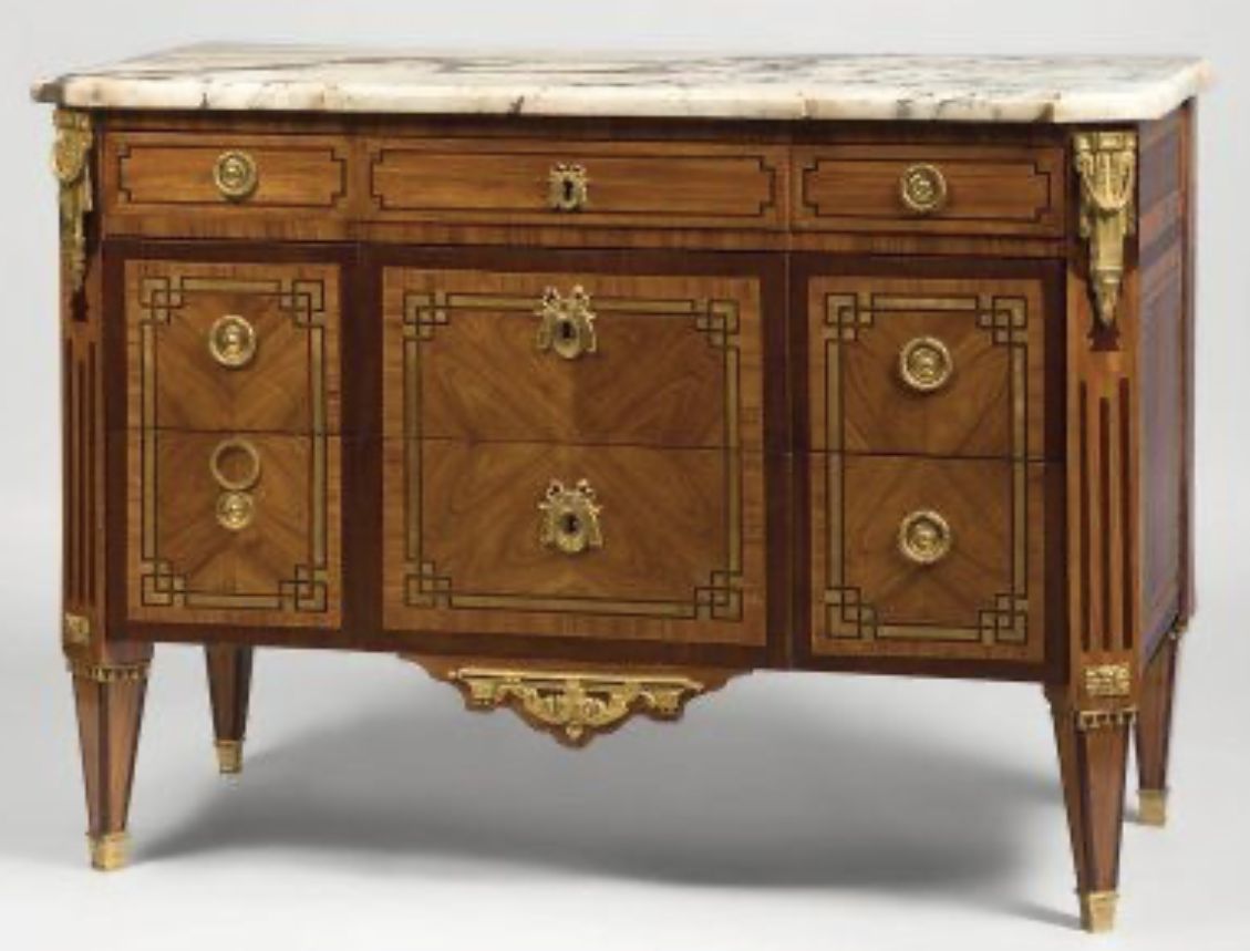 JC Stumpff, rosewood marquetry chest of drawers