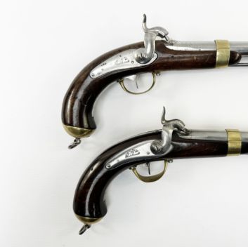 Two model 1837 marine percussion pistols