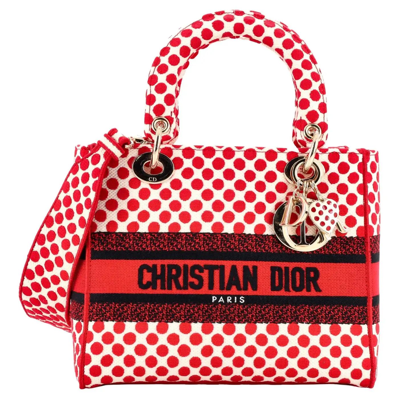 Lady Dior in canvas with "Christian Dior" logo