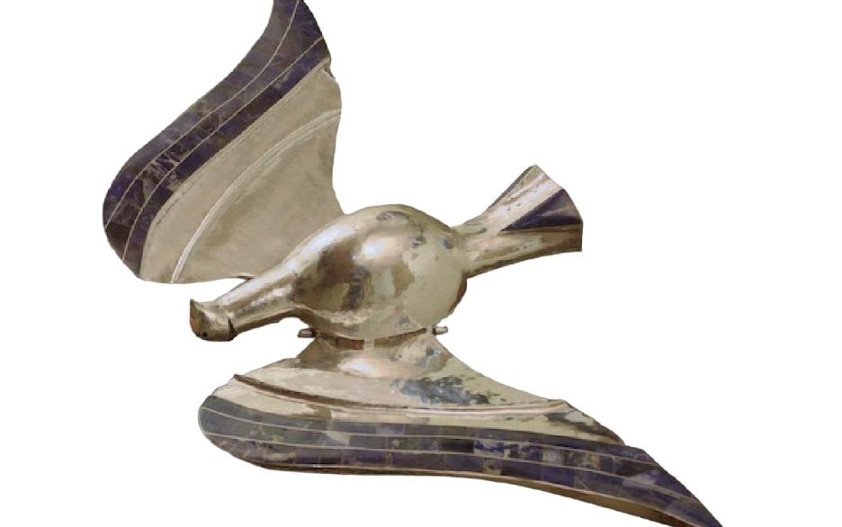 Goudji, bird carved from silver leaf