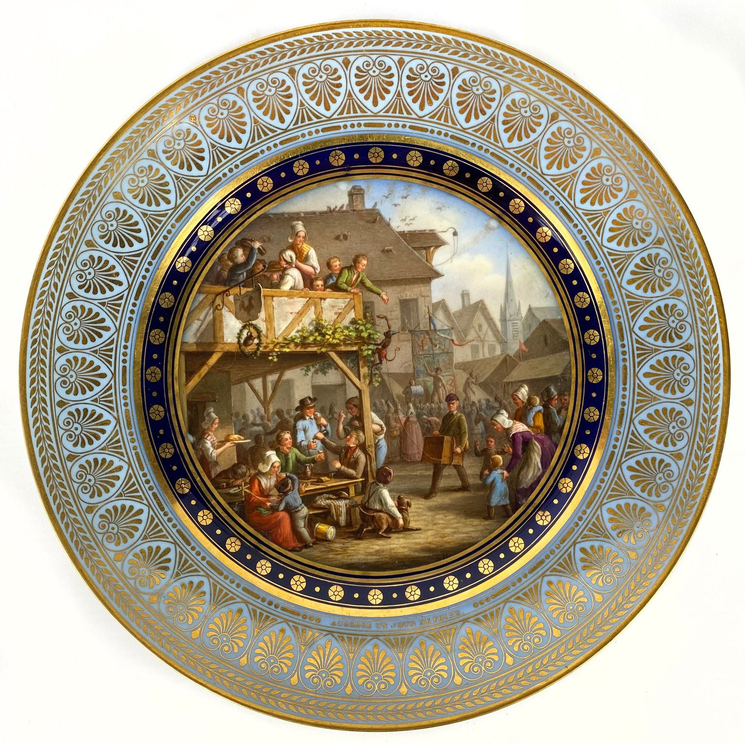 Sèvres porcelain plate with painted enamels