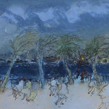 Jean FUSARO (born in 1925), Gust of wind by the sea in the south of France