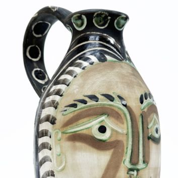 PICASSO Pablo (after, 1881-1973) MADOURA (ceramist, publisher) "Femme du barbu" turned pitcher