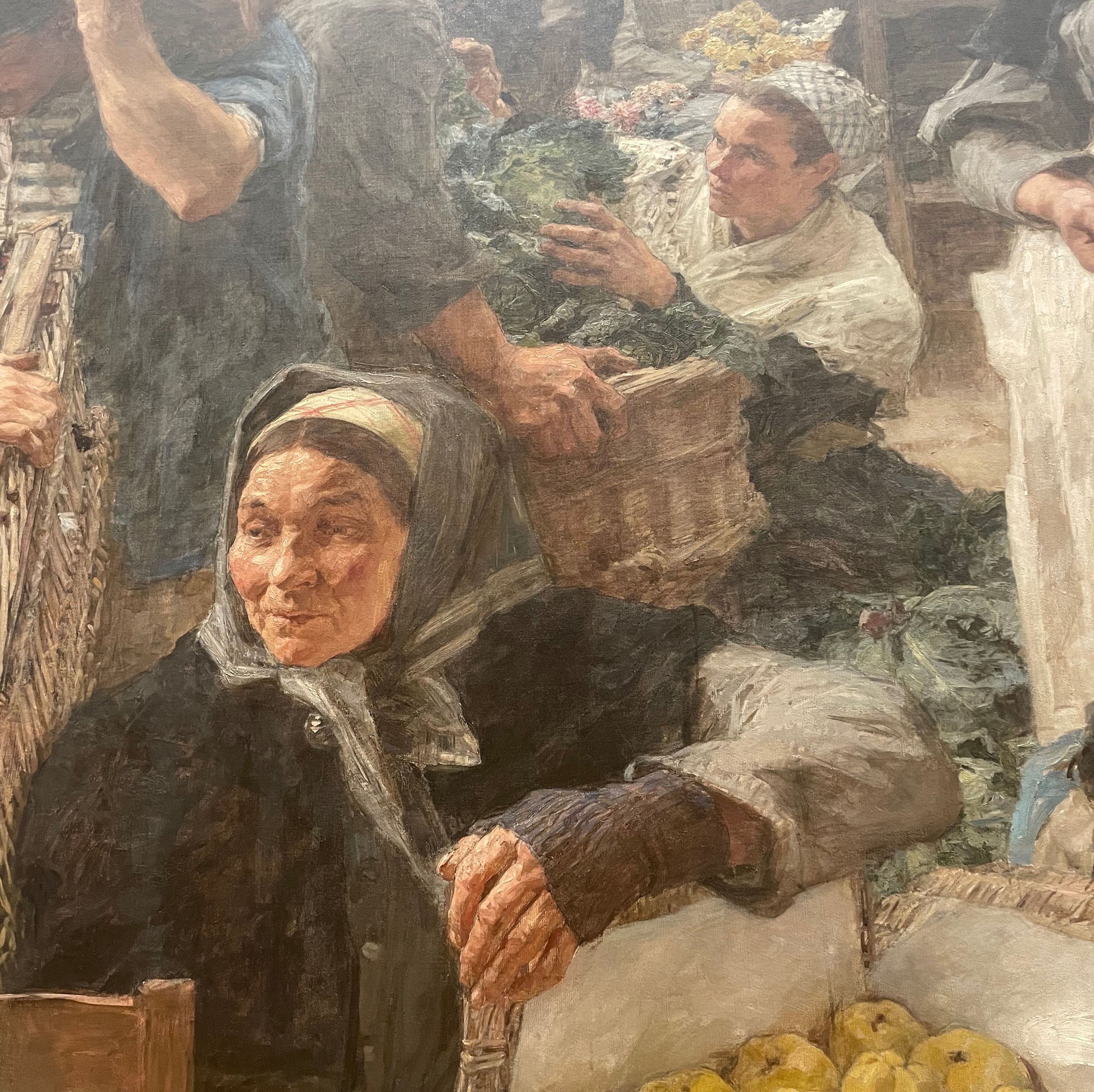 Lhermitte, Les Halles, oil on canvas