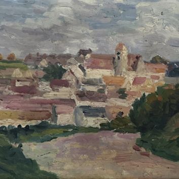 Maximilien LUCE (1858-1941), Moulineux, l'entrée du village, circa 1903, Oil on canvas