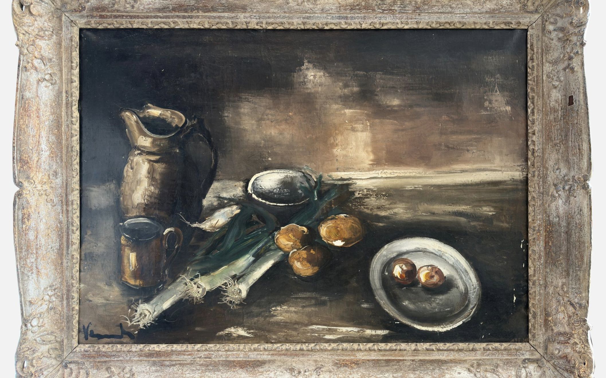 Vlaminck, Still life with leeks, oil on canvas