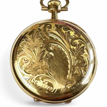 Montre à gousset en or jaune (750) et sa chaîne en or jaune (750)