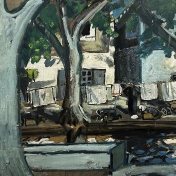 Auguste CHABAUD (1882-1955) The washerwomen, Oil on canvas.