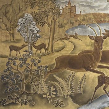 Renée BESSON-PAULIN (1906-1984), Les Biches, panel with lacquer decoration