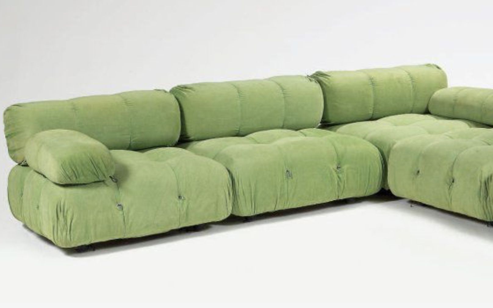 Bellini, green velvet sofa