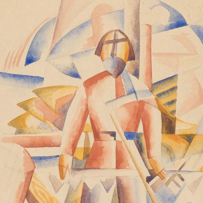 Katarzyna Kobro et Kasimir Malevitch, aquarelle