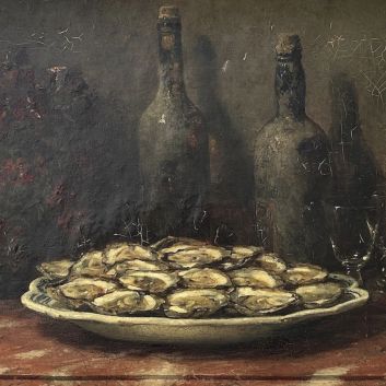 Guillaume FOUACE (1837-1895), Still life with oysters, Oil on canvas