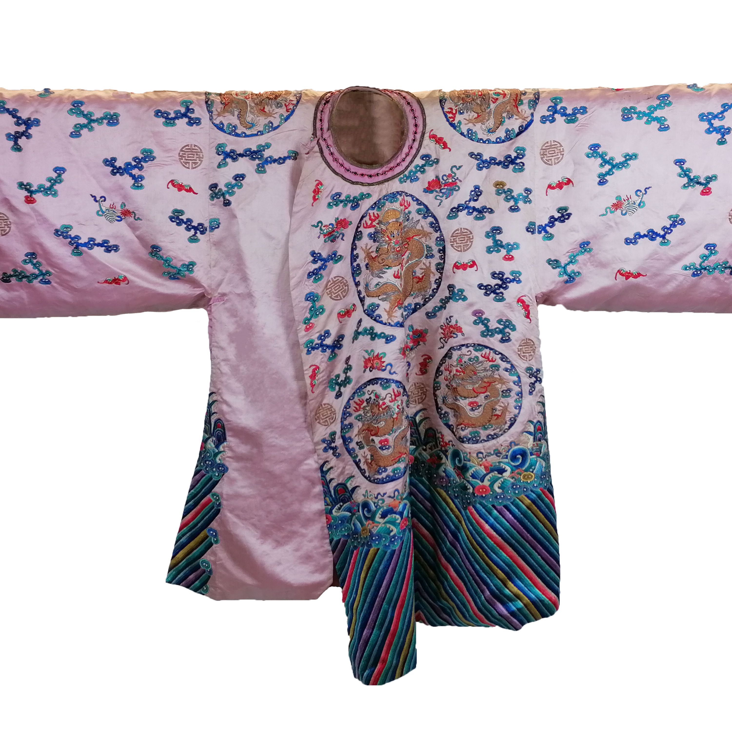 China, silk palace outfit, late 19th century