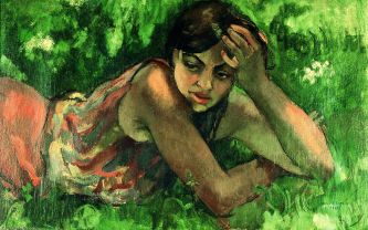 Amrita Sher Gil, oil on canvas