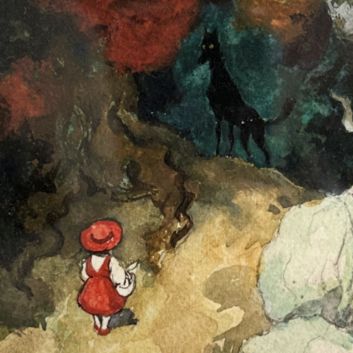 André DEVAMBEZ (1867-1943) Little Red Riding Hood Gouache and watercolour on paper