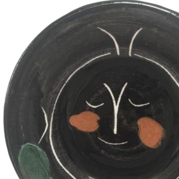 Pablo PICASSO (1881-1973) MADOURA Service Black face, plate A,