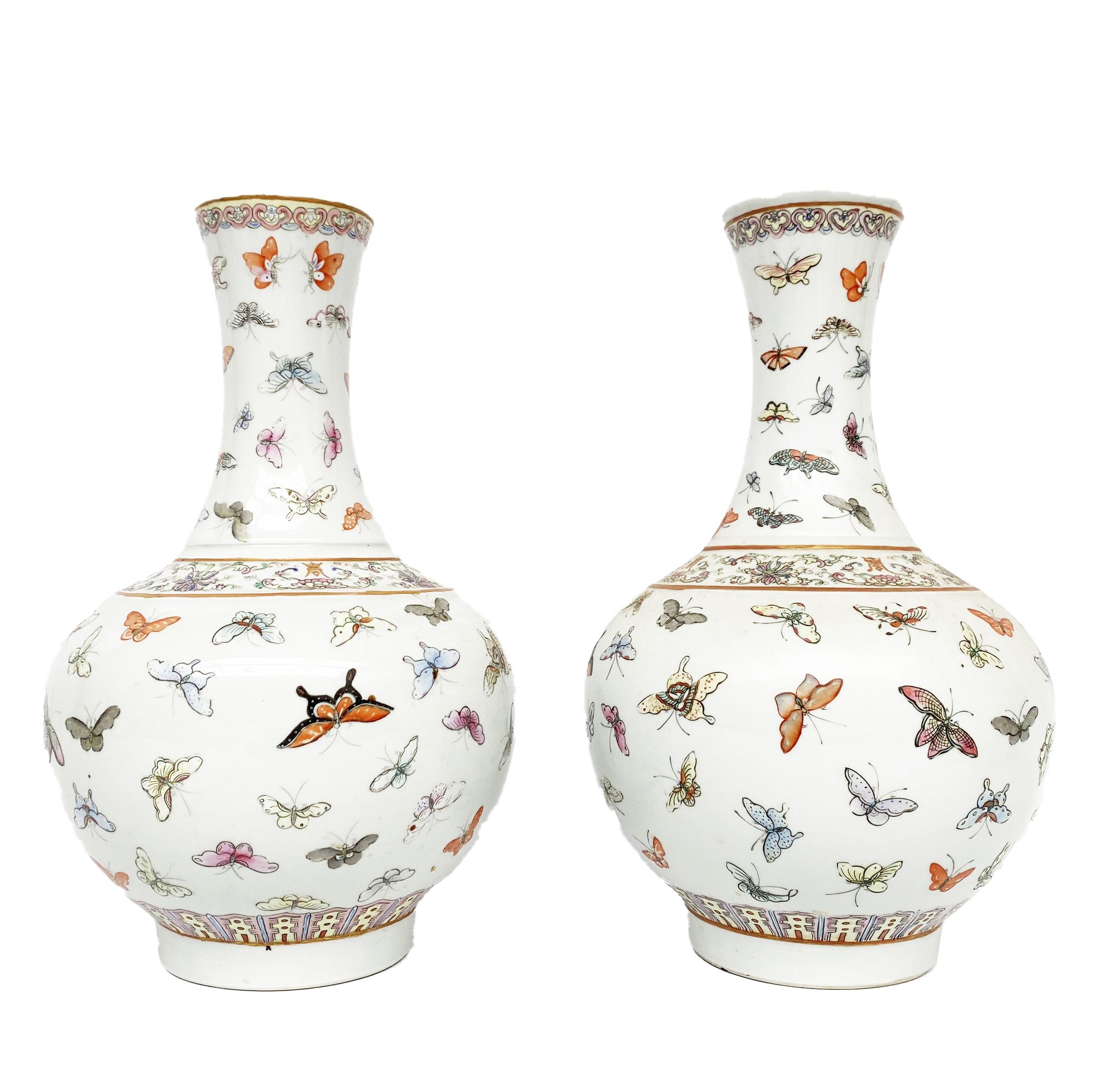 China (20th century), pair of porcelain vases