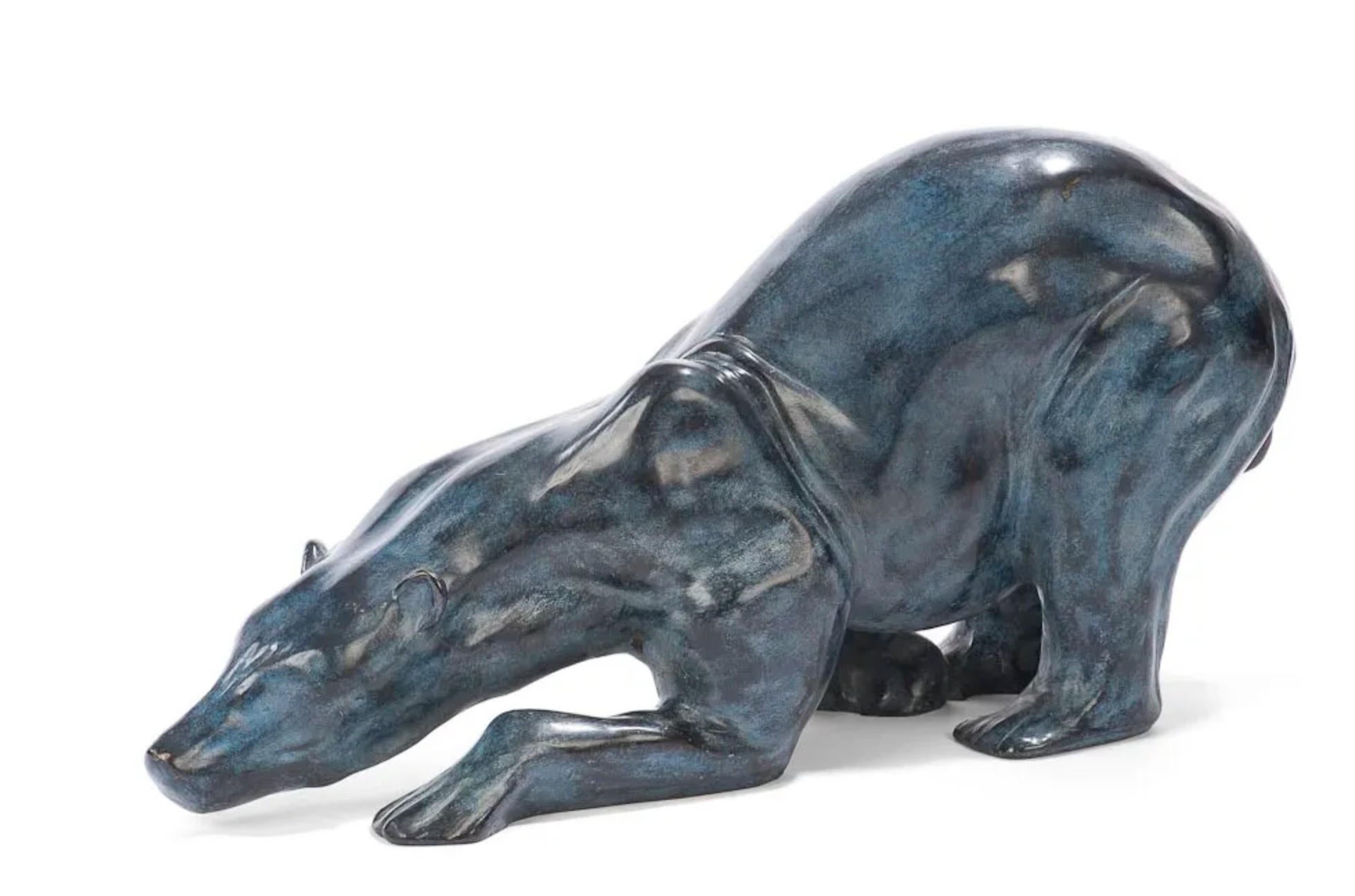 José Maria David, bronze à patine bleue