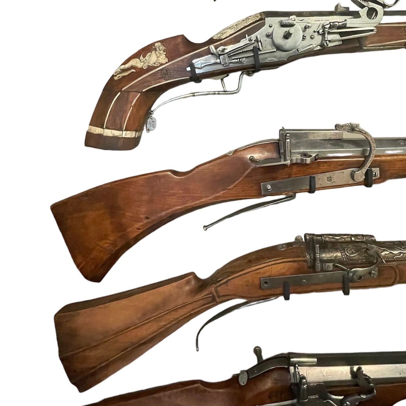 Detail of repeating infantry rifle stocks