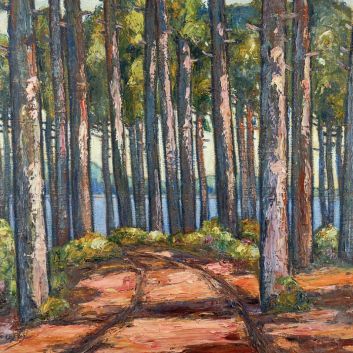 Jean Roger SOURGEN (1883-1978), Lake and pine forest, oil on canvas