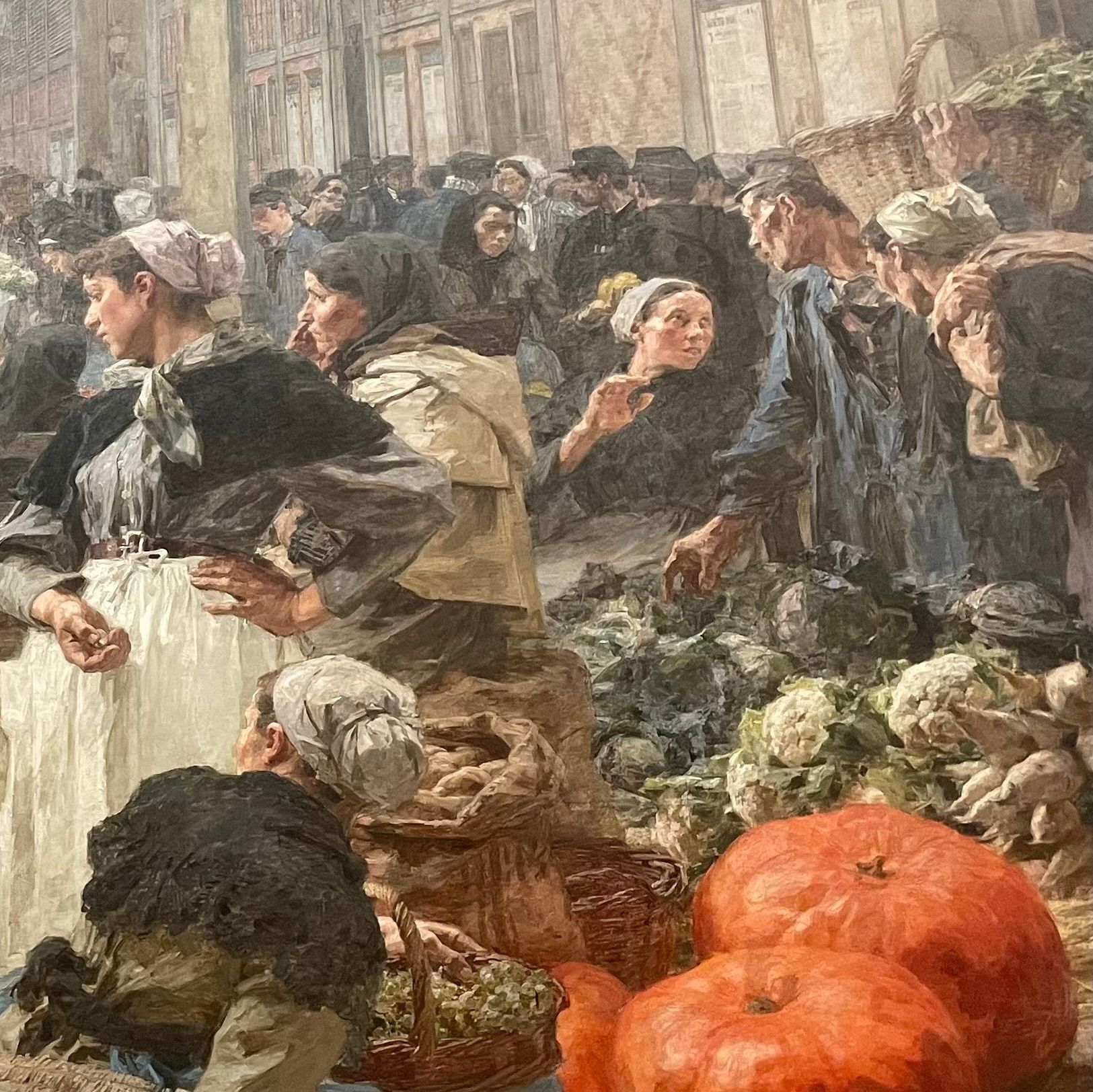 Lhermitte, Les Halles, oil on canvas