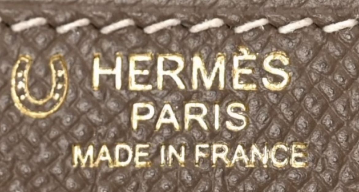 Signature on a Birkin Hermès, signifying a personalized order