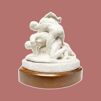 Wrestlers antique marble
