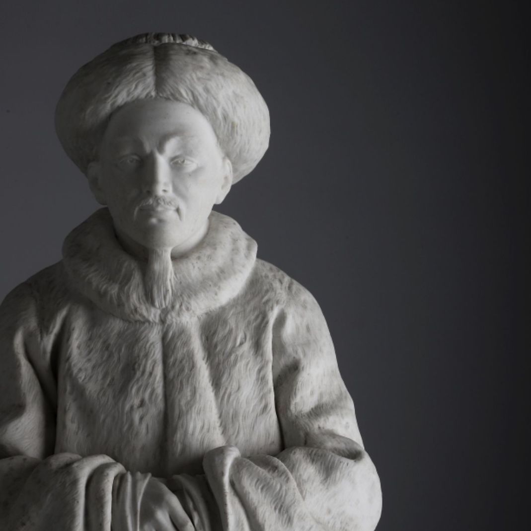 Biscuit en porcelaine de Sèvres, portrait de l'empereur Quian Long